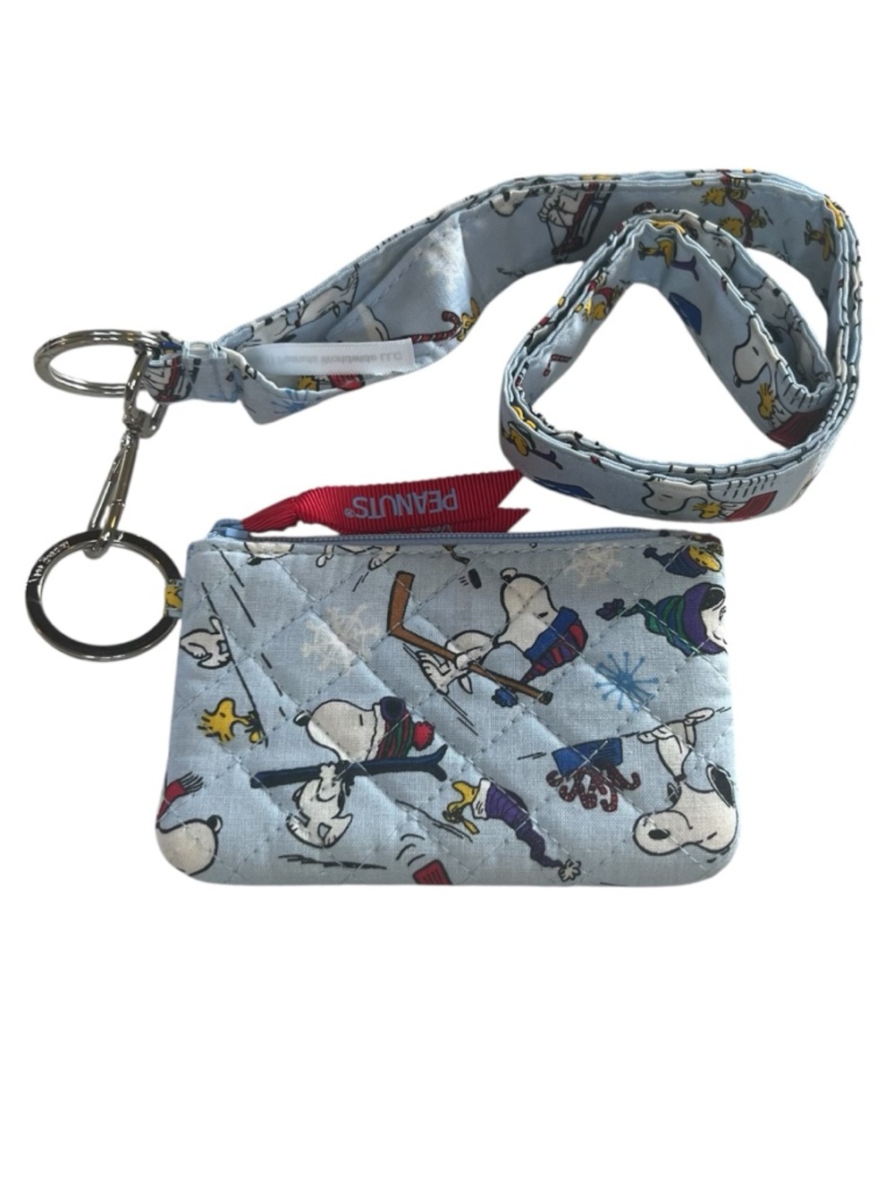 Peanuts Vera Bradley Zip ID Case Y2K Snoopy Ski Jump Vintage Wallet And Lanyard